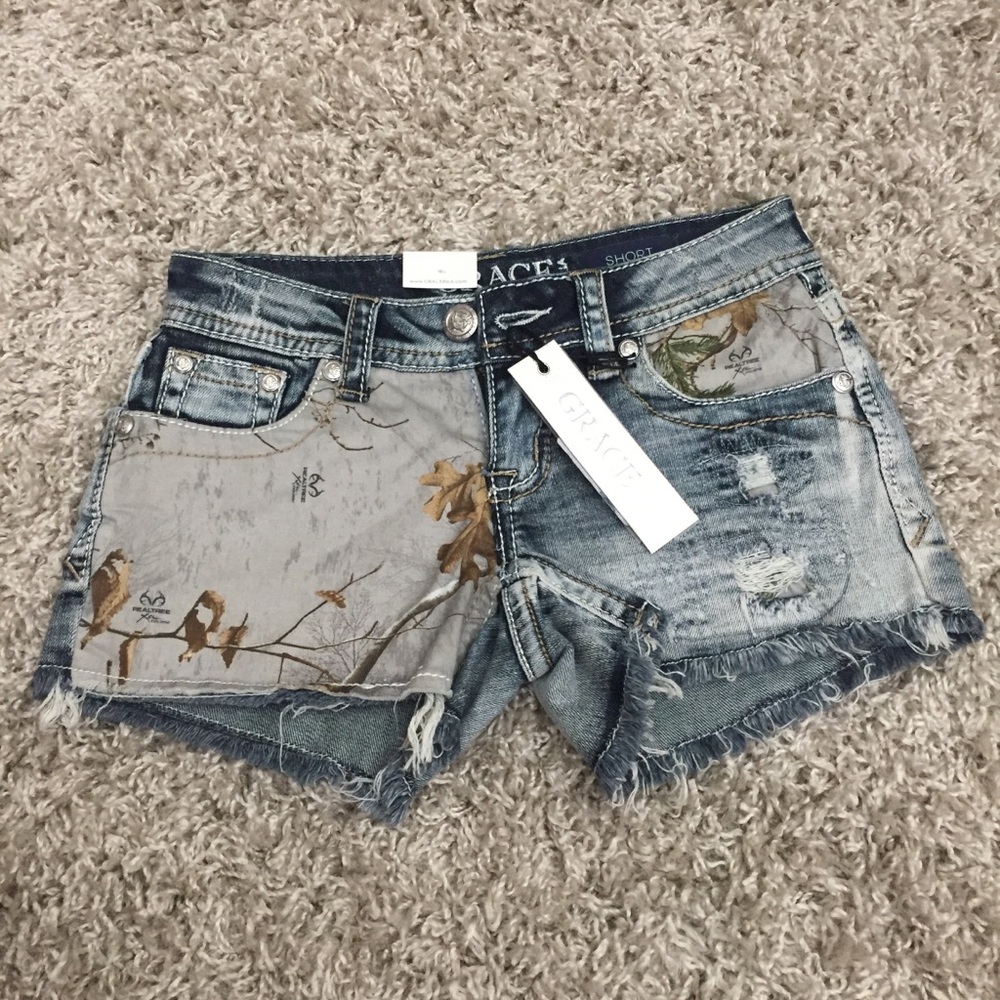 Grace in LA denim shorts
